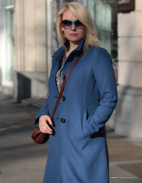 фото синее пальто с чем носить, фото с улиц Милана,